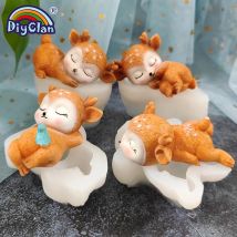 Sika Deer Silicone Mold DIY Creative 3D Fawns Christmas Candle Soap Making Animal Clay Decorative Tools Mastic Gypsum Ornaments