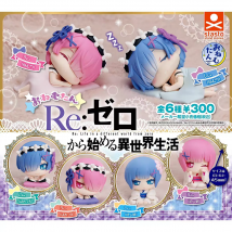 Stehen steine kapsel spielzeug Onemutan Re:ZERO Starting Life in Another World- Rem & Ram Ver. Schlaffiguren mit Sternenäugen und großem Kopf