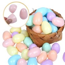 12/24er-Pack befüllbare Ostereier aus Kunststoff – leere Eier in Macaron-Farbe für Süßigkeiten-Geschenke, Eierjagd-Spiel-Requisiten und DIY-Heimparty-Dekoration