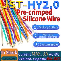 JST HY2.0mm Pre-Crimped Silicone Cable Wire 22AWG Copper Wire High TempErature Resistance Cable Crimp Terminals HYR2.0 Connector