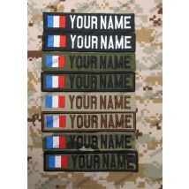 Individueller Stickerei-Patch, Frankreich-Flagge, individueller Namensband-Patch, Klettverschluss, Multicam, grün, ACU, schwarz, hellbraun
