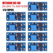 1-10pcs mt3608 DC-DC einstellbares Boost-Modul 2a Boost-Platte Step-Up-Modul mit Micro-USB 2V-24V bis 5V 9V 12V 28V