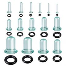 2 Stück Glas-Ohrmessgeräte, Dehnungsset, kurzer Kegel-Expander, 1,6–16 mm, Dehnen von Ohrtunnel und Plugs, Körperpiercing-Schmuck