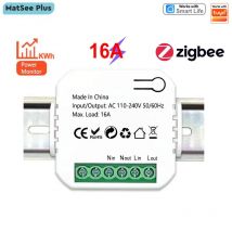 Tuya Smart ZigBee Stromzähler KWh Timer 16A DIN-Schienen Mini-Relaismodul für Steckdose Fernbedienung Ein Aus Leistungsmonitor Statistik Verwendung als ZigBee Signal Repeater Extender Funktioniert mit