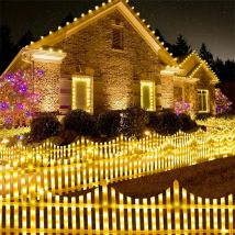 8PCS LED Zaun Lichter Outdoor Weihnachten Baum Gehäuse Decoraction Lampe Wasserdicht Garten Hof Beleuchtung Für Hochzeit Party