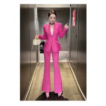 High Street neuesten 2024 Runway Designer Kleidung Set Damen elegante Spitze Panel Blazer Flare Hosen Anzüge