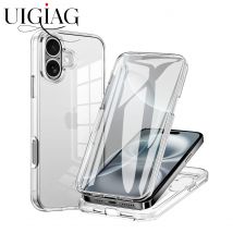 Custodia Protettiva Integrale a 360 Gradi di Grado Militare per iPhone 16E 16 15 14 13 12 11 Pro XS Max X XR SE 7 8 Plus, Guscio Rigido Trasparente