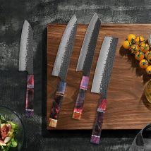 Zestaw noży kuchennych 1-4 szt. Stal damasceńska VG10 Japoński nóż szefa kuchni Nóż Santoku Nóż Nakiri Nóż kiritsuke Stabilny drewniany uchwyt