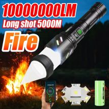 Lampada ultra potente 2025 con 5 modalità Torcia ricaricabile ad altissima potenza Lanterna esterna Torce da campeggio possono farlo