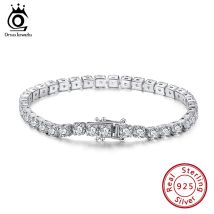 ORSA JUWELEN 2mm 3mm 4mm Zirkonia Tennis Armband für Frauen Herren 925 Silber Einzigartige Schnalle Punk Stil armbänder Schmuck SB95