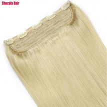 Chocala 20"-28" 1-teiliges Set, 200 g, maschinell hergestelltes Remy-Haar, einteiliges Set mit 5 Clips in 100 % brasilianischen Echthaarverlängerungen
