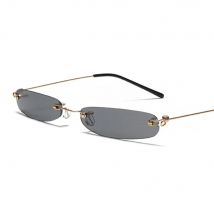 XaYbZc Schmale Sonnenbrille für Herren, randlos, Sommer 2025, Rot, Blau, Schwarz, rechteckige Sonnenbrille für Damen, kleines Gesicht, heißer Verkauf