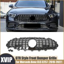 XVIP GTR Style Racing Grills für Mercedes Benz CLS C257 CLS450 CLS53 19–22 Schwarzer Frontstoßstangengrill Kühlergrill mit Netz