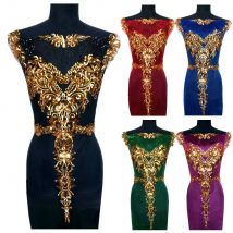 1 Set Gold Pailletten Spitze Stoff Schwarz Rot Blau Weiß Quaste Mesh Edle Gestickte Hochzeit Kleid Applikation Patch Für Kleid Dekor DIY