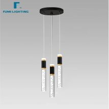 Fumi Nowoczesna lampa wisząca LED, elegancka czarno-złota wisząca oprawa sufitowa, mini stolik nocny do sypialni, mały żyrandol