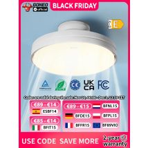 GONEO Ventilatori da soffitto senza lama con luci Temporizzatore telecomandato Plafoniera a LED dimmerabile da 30 W con ventola Ventilatore da soffitto con motore CC