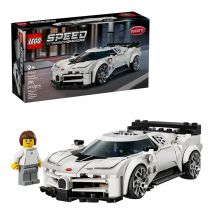 Klocki Lego, montaż superkara Bugatti Centodieci, model samochodu wyścigowego, zestaw klocków, prezent dla dzieci