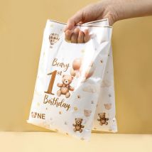 Little Brown Bear Gift Bags Happy 1st Birthday Party Decorations Kids Girls Boys Favors Gift Handy Bags Baby Shower Supplies