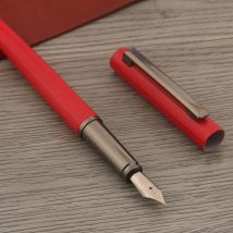 Luxus-Füllfederhalter aus Metall, Gun Grey, mattierter blauer Tintenstift, Schreibwaren, Büro, Schulbedarf, Tintenstifte