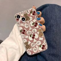 Epc Cherry Deluxe Fashion Bear Phone Case IPhone 17 16 15 14 13 12 11 Pro Max 13 12 Shockproof Soft Clear Cases Coque
