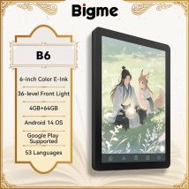 Bigme B6 ebook reader, 6'' color e-ink Electronic book, 36-level front light, Android 14 OS, paper-like ereader Eye-Protecting