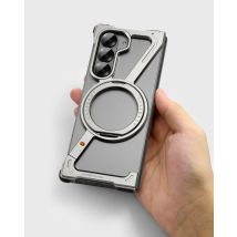 Oatsbasf Rahmenlose Handyhülle für Galaxy Z Fold 7 6 5 mit 360 ° Rotationsständer, magnetische, stoßfeste Handyhülle aus Metall und Aluminium