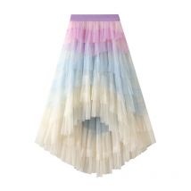 Women's Irregular Cake Skirt, High Waist Mesh, Half Body, Puffy Skirt, Fairy Skirt, Medium length skirt, mini skirt, princess
