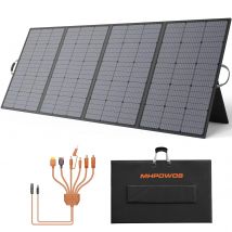 Pannello solare portatile MHPOWOS da 400 W, pannelli solari pieghevoli leggeri con cavalletto regolabile, caricatore solare impermeabile IP67