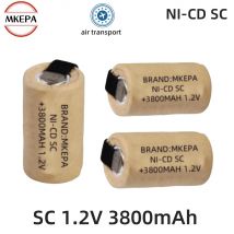 Cacciavite Trapano elettrico Batterie SC 1.2V 3800mAh Sub C Ni-Cd Batteria ricaricabile con linguetta Utensile elettrico Celle NiCd SUBC.