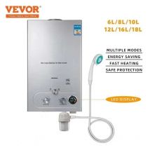 VEVOR Propano GPL Scaldabagno A Gas In Acciaio Inox Senza Serbatoio Gas Propano GPL Caldaia Elettrodomestico 6L-18L Scaldabagno