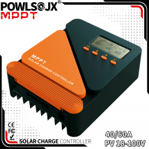POWLSOJX 40/60 A MPPT-Solarregler, automatisch, 12 V/24 V, Dual-USB, 4-stufiges Laden, 98 % Effizienz für AGM/Li