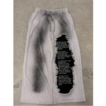 High Street Trendy Pants High Street Ins Trendy Brand Men's and Women's Loose Straight Tube Embroidered Printed Casual Pants