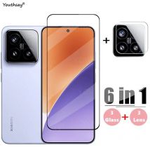 6in1 Full Cover Glass For Xiaomi 15 Tempered Glass Xiaomi 15 Screen Protector HD Protective Phone Lens Film Xiaomi 15 14 13
