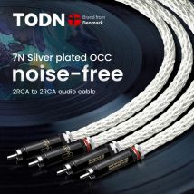 TODN Hi-End 8AG versilbertes OCC 16-strängiges Audiokabel mit WBT-RCA-Steckerkabel, HiFi 2RCA auf