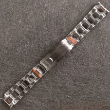 Submariner Style Watch Band 20mm - 316 Stainless Steel PVD Black/Silver with Brushed Clasp