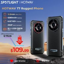 [World Premeire] Smartphone robusto HOTWAV T7 da 6,52'' HD+ Batteria ultra sottile da 6280 mAh Cellulare da 21 MP posteriore Android 13