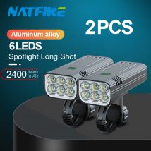 NATFIRE 2 sztuk światło rowerowe USB akumulator 3600lm reflektor rowerowy 6 * LED Super jasna