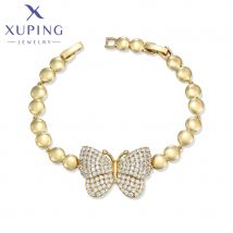 Xuping Schmuck Kupferlegierung Tier Schmetterling Kupferlegierung Europäischen Stil Mode Frauen Armband Hellgold Farbe X000020089