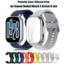 Schutzhülle + Silikonarmband für Xiaomi Redmi Watch 5 Lite/5, aktiver Vollschutz, TPU-Softshell und atmungsaktives Sportarmband