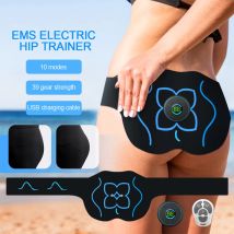 Elektrischer EMS-Hüfttrainer, Gesäßmuskelstimulator mit Fernbedienung, 10 Modi, 39 Training, Fitness, Fitness-Massagegerät, Abnehmen