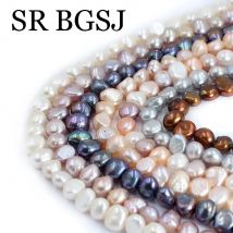 7-8mm Baroque Potato Shape Natural Pearl Freshwater Loose Diy Jewelry Making Beads 14inch