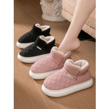 Winter thick soled anti slip warm cotton shoes with fleece bag and cotton slippers for external wear