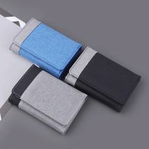 Leinwand Brieftasche Männer multifunktion ale kurze Student kleine Geld klammer Karten tasche minimalist ischen Kontrast Denim dreifache Brieftasche