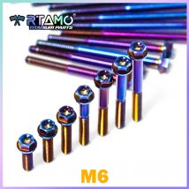 RTAMO 1 Stück Titanlegierung Bolzen M6x10-120 Torx Kopf Flanschschrauben Motorrad Motor Kurbelgehäuse Bremssattel Ersatzschrauben