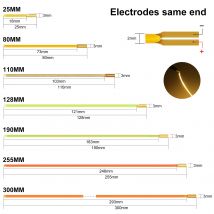 COB LED Elastyczna Niciowa Bezprzewodowa DC 3V 25mm 80mm 128mm 190mm 300mm Retro Edison Żarówka Części Lampy LED Dioda Taśma Świetlna Dekoracja