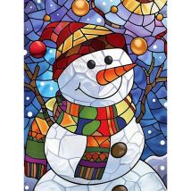 Huacan DIY Digital Oil Painting Snowman Paint By Number Adult Kit Christmas Crafts Art Supplies Kit For Adults Home Decoration