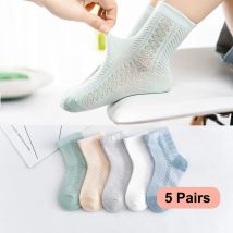 5 Paare/los 0-12 Kinder Socken Sommer Baumwolle Jacquard Baby Socken Mädchen Mesh Netter Junge Kleinkind Socken Kinder Kleiden zubehör