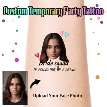 Benutzerdefinierte temporäre Tattoos, personalisierte Foto-Gesichtstattoos, Brautparty-Geschenke, Hochzeit, Junggesellenabschied, Partyzubehör