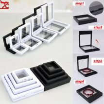 10 teile/satz pe Film Lagerung von Schmuck staub dicht Armband Anhänger Schmuck Vitrine 3d Verpackung Box Edelstein frei schwimmenden Rahmen