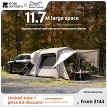 MOBI GARDEN 11 ㎡   Aufblasbares Zelt mit großem Raum, Ridge-Zelt, Outdoor-Camping, integriertes Luftsäulenzelt mit atmungsaktivem Oberlichtzelt